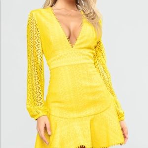 Yellow Crochet Lace Dress